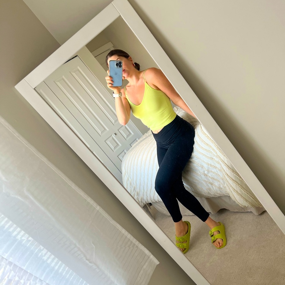 Lime green seamless crop top